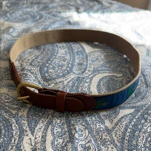 Elegant Tan and Blue Women's Belt